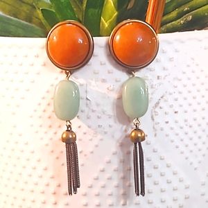 Vintage Jan Michaels Artisan Aventurine Earrings
